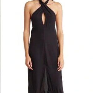 VIX Fringe Halter Black Coverup Swim XS